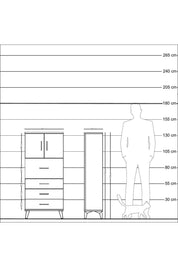 Arges Dolap Tek Raflı 4 Çekmeceli 2 Kapaklı 60x30x134 Aytaşı-Aytaşı