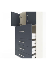 Arges Dolap Tek Raflı 4 Çekmeceli 2 Kapaklı 60x30x134 Aytaşı-Antrasit