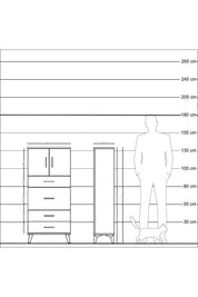 Arges Dolap Tek Raflı 4 Çekmeceli 2 Kapaklı 60x30x134 Aytaşı-Aytaşı