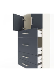 Arges Dolap Tek Raflı 4 Çekmeceli 2 Kapaklı 60x30x134 Aytaşı-Antrasit