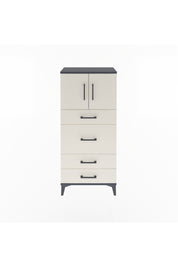 Arges Dolap Tek Raflı 4 Çekmeceli 2 Kapaklı 60x30x134 Antrasit-Aytaşı