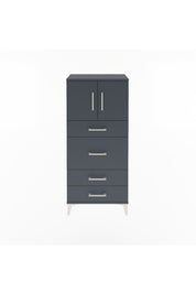 Arges Dolap Tek Raflı 4 Çekmeceli 2 Kapaklı 60x30x134 Antrasit-Antrasit