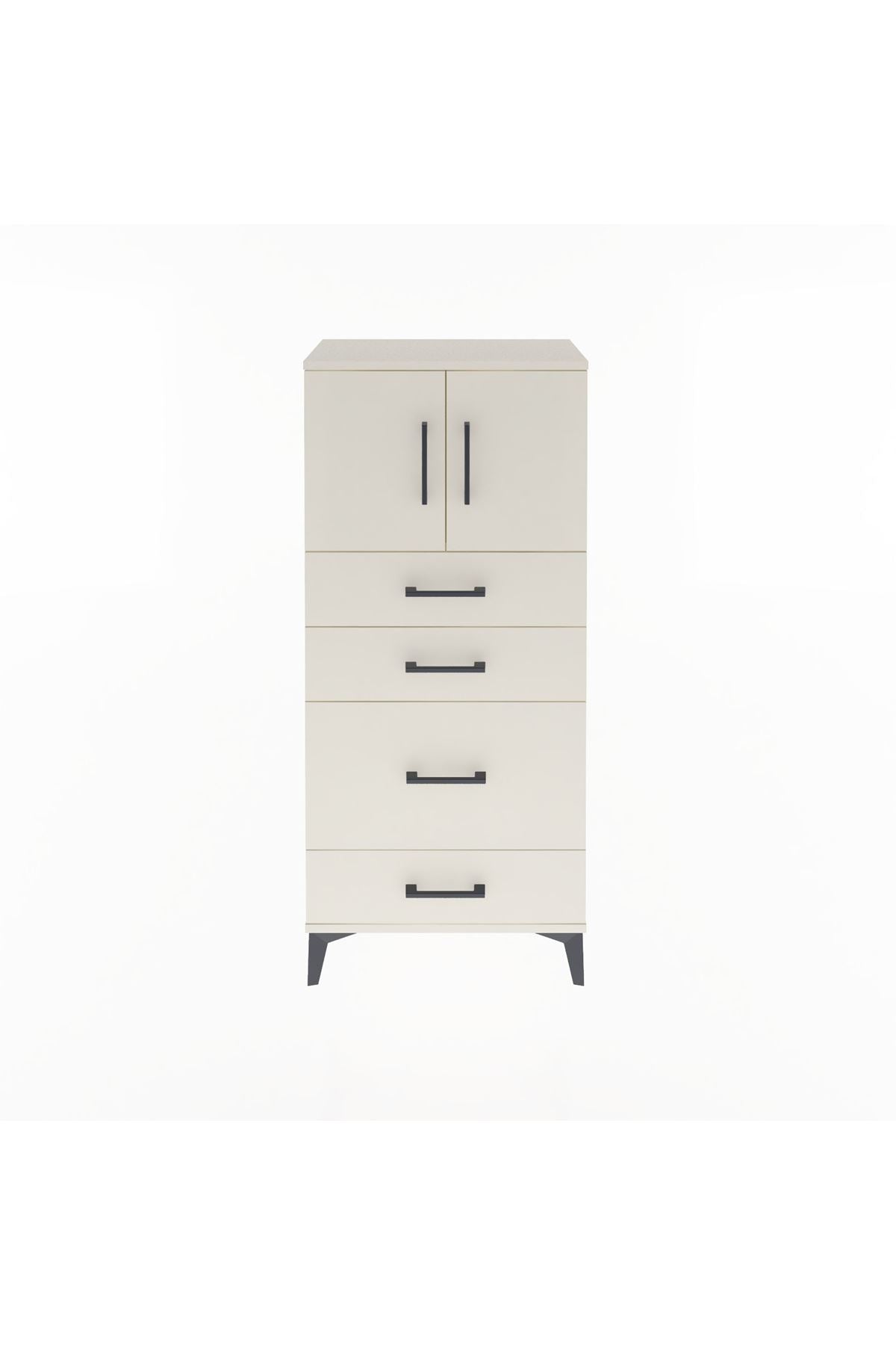 Arges Dolap Tek Raflı 4 Çekmeceli 2 Kapaklı 60x30x134 Aytaşı-Aytaşı