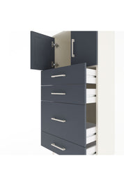 Arges Dolap Tek Raflı 4 Çekmeceli 2 Kapaklı 60x30x134 Aytaşı-Antrasit