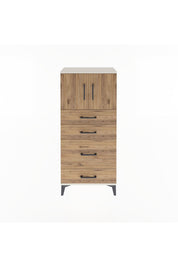 Arges Dolap Tek Raflı 4 Çekmeceli 2 Kapaklı 60x30x134 Aytaşı-Çam