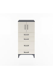 Arges Dolap Tek Raflı 4 Çekmeceli 2 Kapaklı 60x30x134 Antrasit-Aytaşı