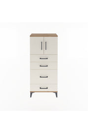 Arges Dolap Tek Raflı 4 Çekmeceli 2 Kapaklı 60x30x134 Çam-Aytaşı