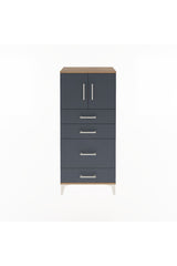 Arges Dolap Tek Raflı 4 Çekmeceli 2 Kapaklı 60x30x134