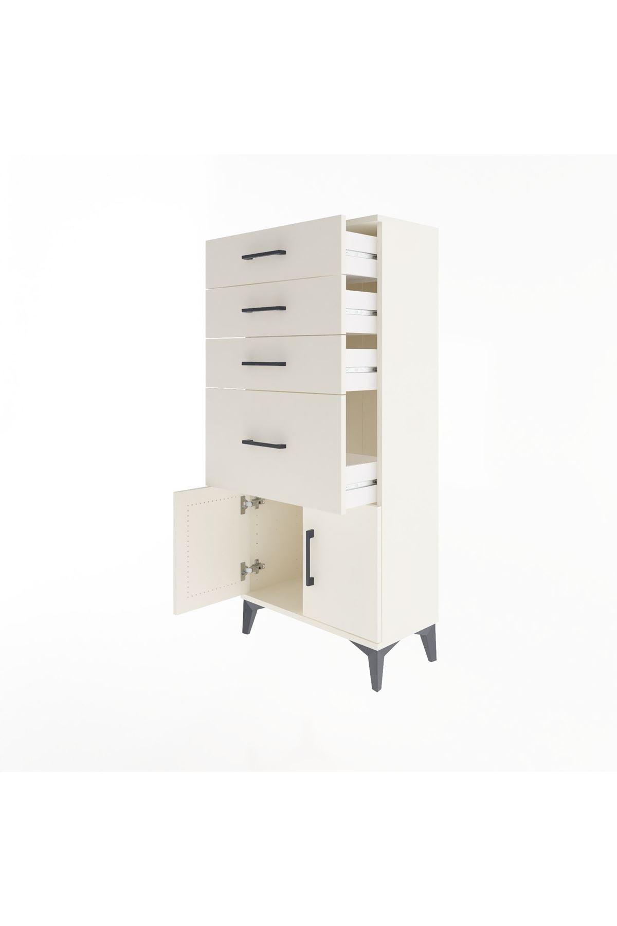 Arges Dolap 4 Çekmeceli 2 Kapaklı 60x30x134 Aytaşı-Aytaşı