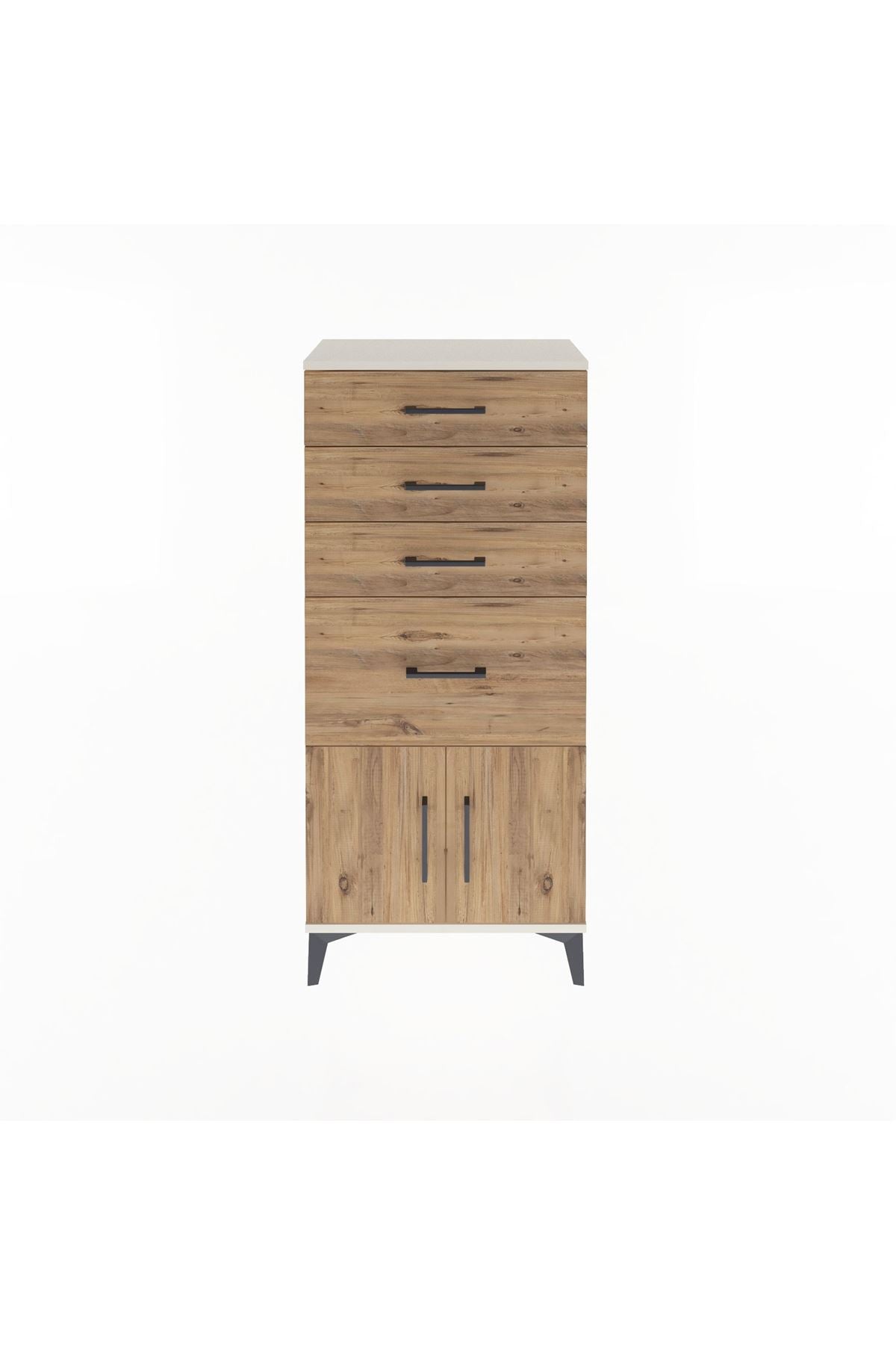 Arges Dolap 4 Çekmeceli 2 Kapaklı 60x30x134 Aytaşı-Çam