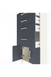 Arges Dolap 4 Çekmeceli 2 Kapaklı 60x30x134 Aytaşı-Antrasit