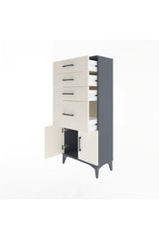 Arges Dolap 4 Çekmeceli 2 Kapaklı 60x30x134 Antrasit-Aytaşı