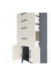 Arges Dolap 4 Çekmeceli 2 Kapaklı 60x30x134 Antrasit-Aytaşı