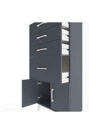 Arges Dolap 4 Çekmeceli 2 Kapaklı 60x30x134 Antrasit-Antrasit