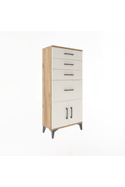 Arges Dolap 4 Çekmeceli 2 Kapaklı 60x30x134 Çam-Aytaşı