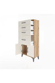 Arges Dolap 4 Çekmeceli 2 Kapaklı 60x30x134 Çam-Aytaşı