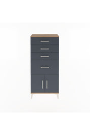 Arges Dolap 4 Çekmeceli 2 Kapaklı 60x30x134 Çam-Antrasit