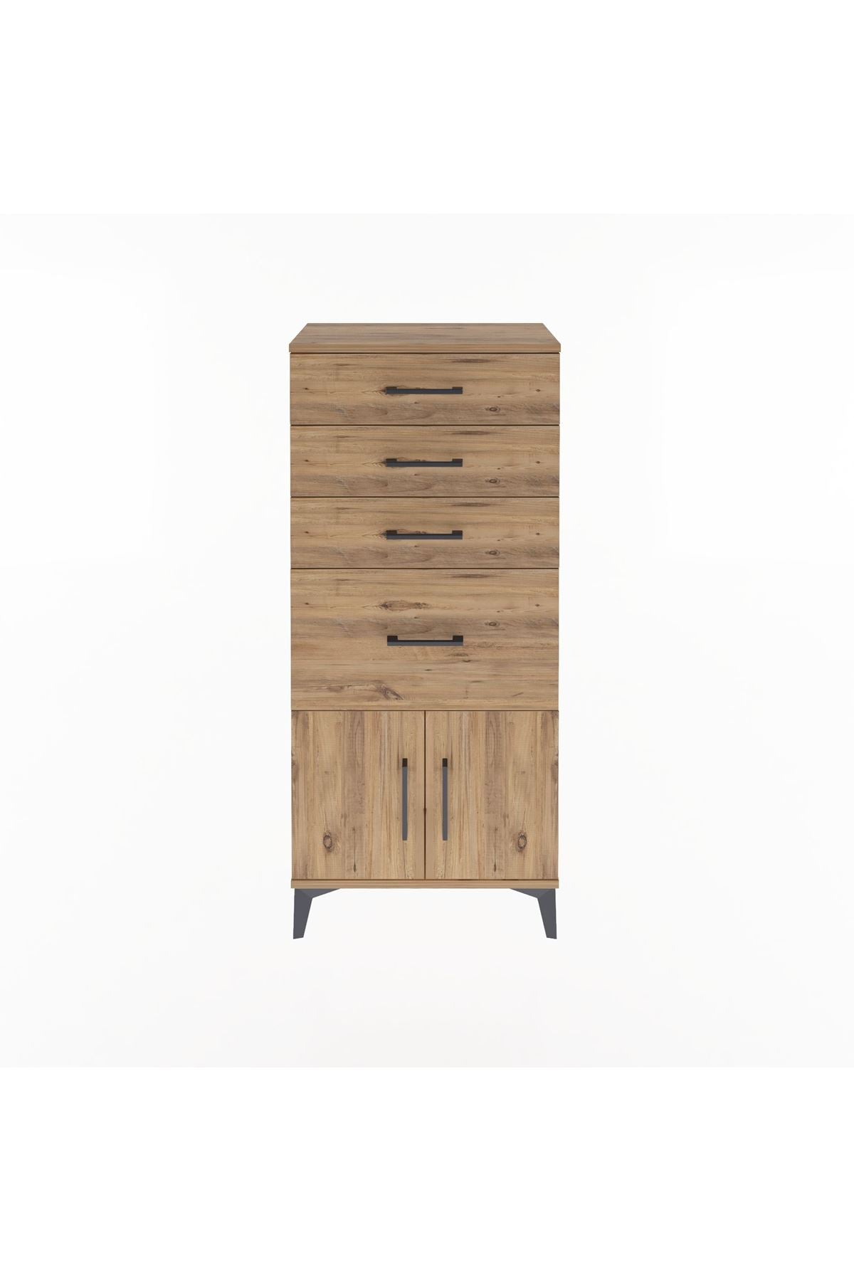 Arges Dolap 4 Çekmeceli 2 Kapaklı 60x30x134 Çam-Çam