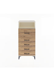 Arges Dolap Tek Raflı 5 Çekmeceli 60x30x134 Aytaşı-Çam