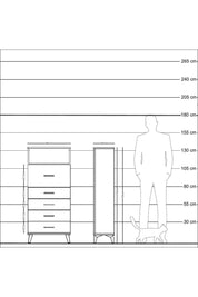 Arges Dolap Tek Raflı 5 Çekmeceli 60x30x134 Aytaşı-Çam