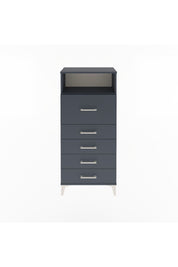 Arges Dolap Tek Raflı 5 Çekmeceli 60x30x134 Antrasit-Antrasit