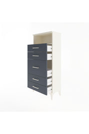 Arges Dolap Tek Raflı 5 Çekmeceli 60x30x134 Aytaşı-Antrasit