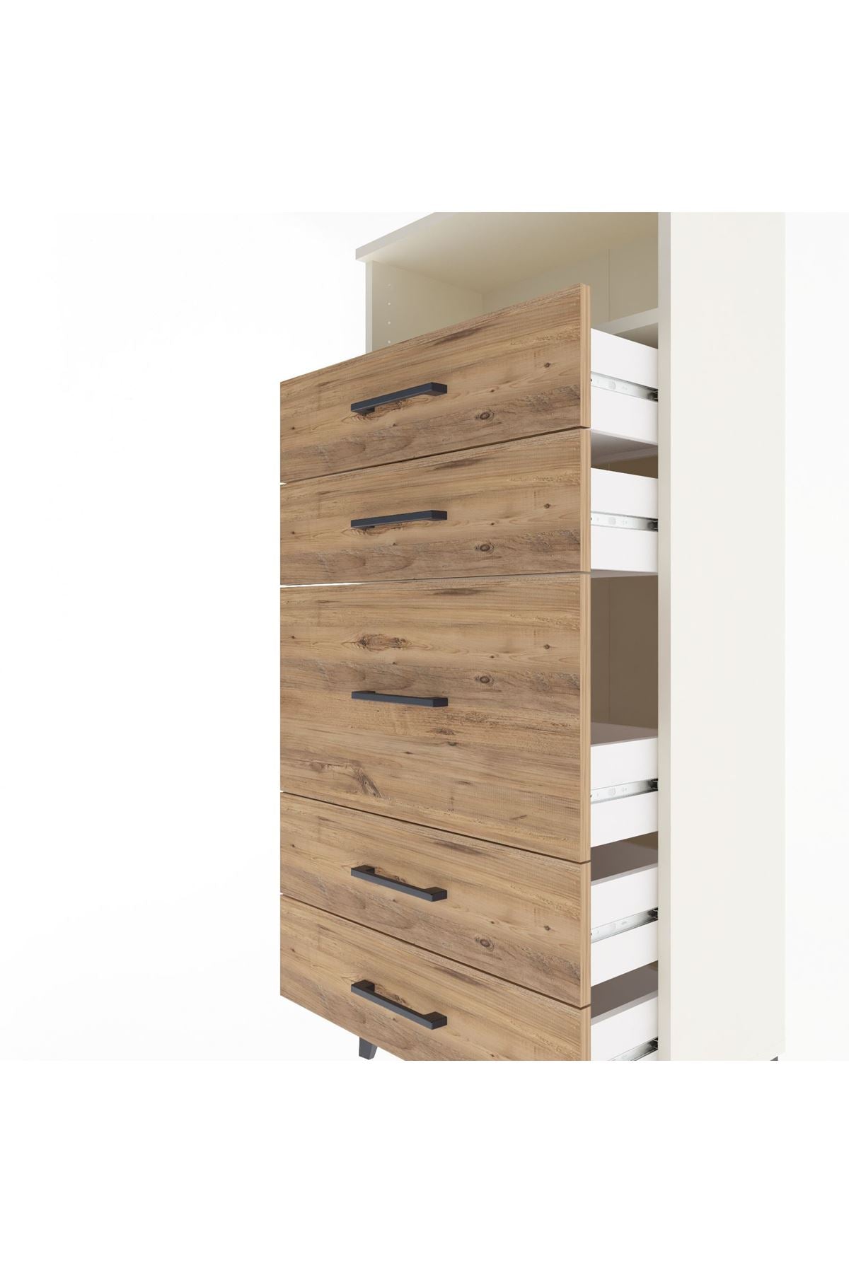 Arges Dolap Tek Raflı 5 Çekmeceli 60x30x134 Aytaşı-Çam