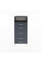 Arges Dolap Tek Raflı 5 Çekmeceli 60x30x134 Antrasit-Antrasit