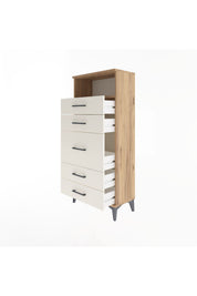 Arges Dolap Tek Raflı 5 Çekmeceli 60x30x134 Çam-Aytaşı