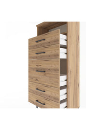 Arges Dolap Tek Raflı 5 Çekmeceli 60x30x134 Çam-Çam