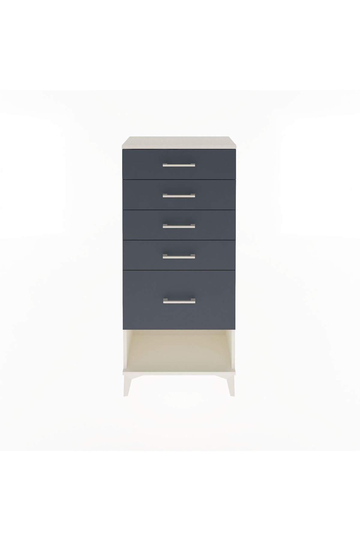 Arges Dolap 5 Çekmeceli 60x30x134 Aytaşı-Antrasit