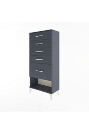 Arges Dolap 5 Çekmeceli 60x30x134 Antrasit-Antrasit