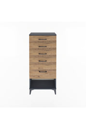 Arges Dolap 5 Çekmeceli 60x30x134 Antrasit-Çam