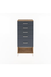 Arges Dolap 5 Çekmeceli 60x30x134 Çam-Antrasit