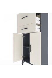 Arges Dolap Tek Raflı 2 Çekmeceli 2 Kapaklı 60x30x134 Antrasit-Aytaşı