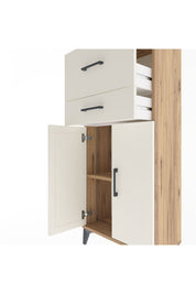 Arges Dolap Tek Raflı 2 Çekmeceli 2 Kapaklı 60x30x134 Çam-Aytaşı