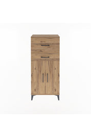 Arges Dolap Tek Raflı 2 Çekmeceli 2 Kapaklı 60x30x134 Çam-Çam