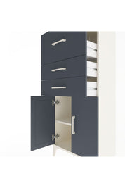 Arges Dolap Tek Raflı 3 Çekmeceli 2 Kapaklı 60x30x134 Aytaşı-Antrasit