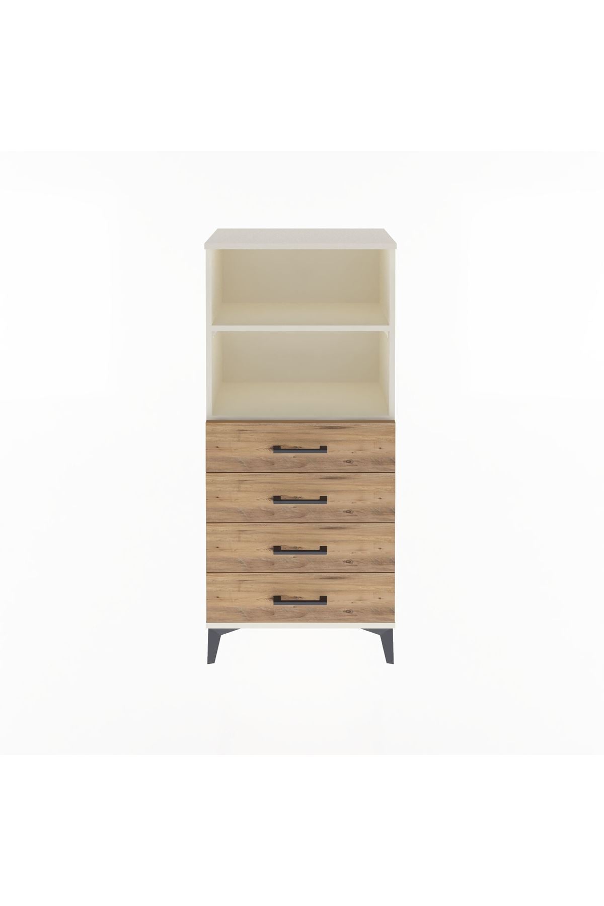 Arges Dolap 2 Raflı 4 Çekmeceli 60x30x134 Aytaşı-Çam