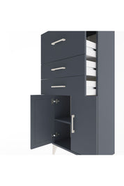 Arges Dolap Tek Raflı 3 Çekmeceli 2 Kapaklı 60x30x134 Antrasit-Antrasit