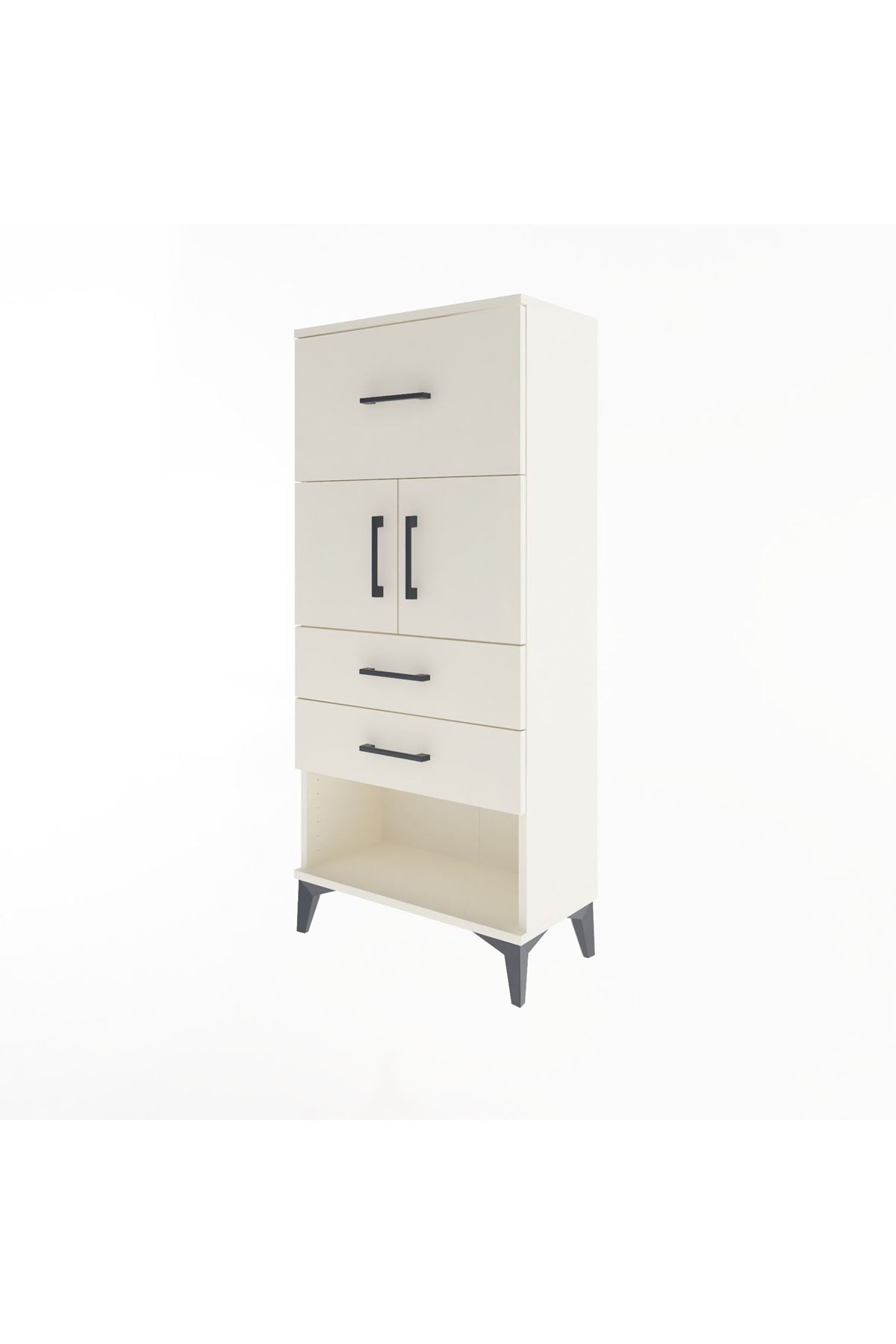 Arges Dolap Tek Raflı 3 Çekmeceli 2 Kapaklı 60x30x134 Aytaşı-Aytaşı