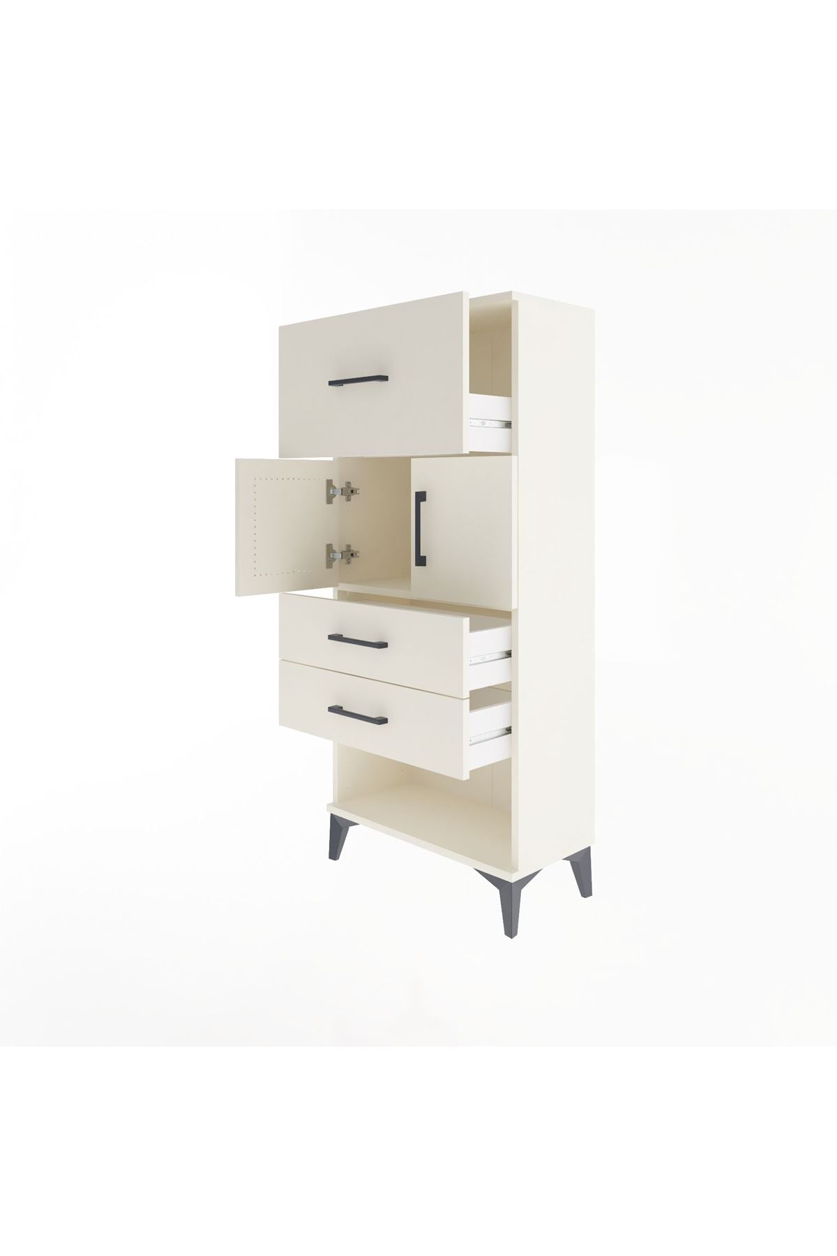 Arges Dolap Tek Raflı 3 Çekmeceli 2 Kapaklı 60x30x134 Aytaşı-Aytaşı