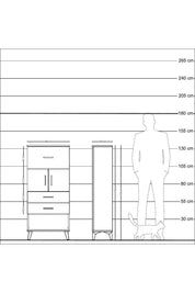 Arges Dolap Tek Raflı 3 Çekmeceli 2 Kapaklı 60x30x134 Aytaşı-Aytaşı