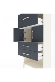 Arges Dolap Tek Raflı 3 Çekmeceli 2 Kapaklı 60x30x134 Aytaşı-Antrasit
