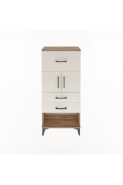 Arges Dolap Tek Raflı 3 Çekmeceli 2 Kapaklı 60x30x134 Çam-Aytaşı