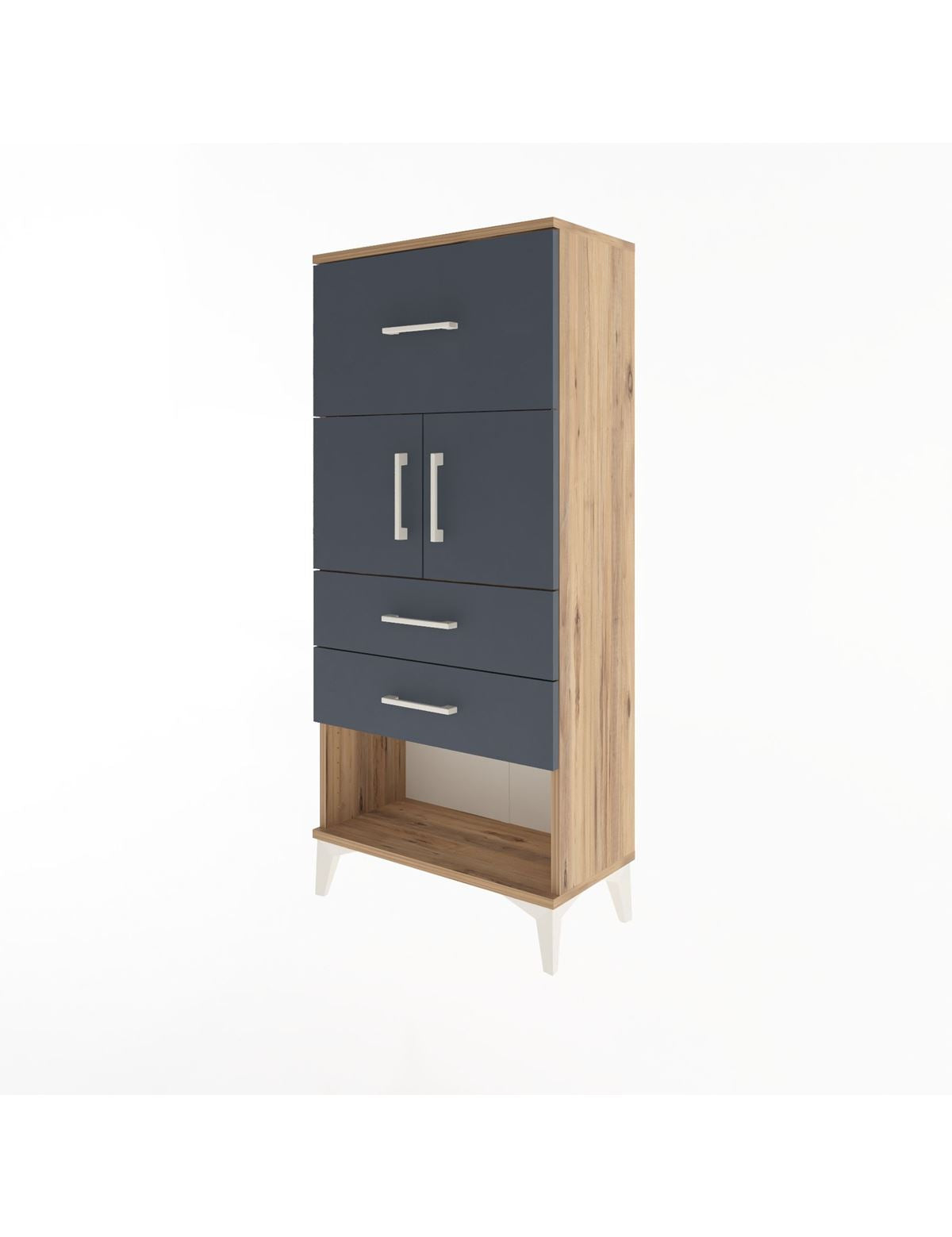 Arges Dolap Tek Raflı 3 Çekmeceli 2 Kapaklı 60x30x134 - S17M091V8A