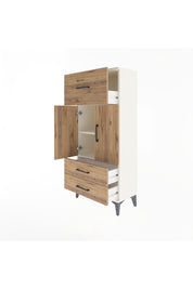 Arges Dolap 2 Raflı 3 Çekmeceli 2 Kapaklı 60x30x134 Aytaşı-Çam