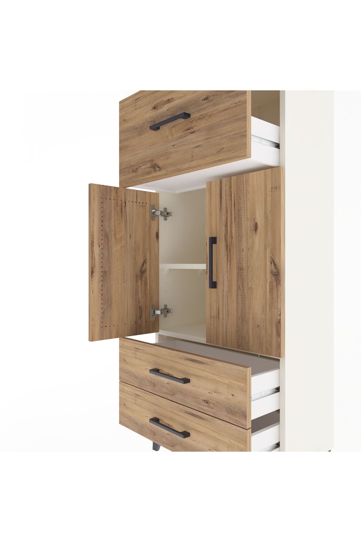 Arges Dolap 2 Raflı 3 Çekmeceli 2 Kapaklı 60x30x134 Aytaşı-Çam