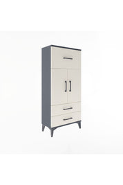 Arges Dolap 2 Raflı 3 Çekmeceli 2 Kapaklı 60x30x134 Antrasit-Aytaşı