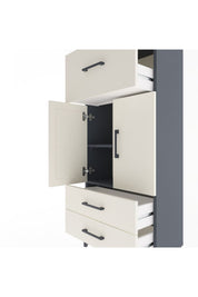 Arges Dolap 2 Raflı 3 Çekmeceli 2 Kapaklı 60x30x134 Antrasit-Aytaşı